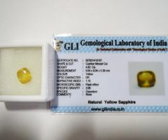 4.83 carat Certified Natural Yellow Sapphire