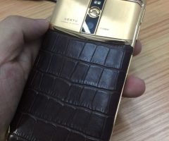Vertu Signature Touch Jet Brown Alligator Red Gold fake phone, replica phone, copy phone, clone phone