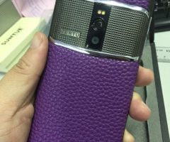 Vertu Signature Touch Purple lizard leather with Clous De Paris fake phone, replica phone, copy phone, clone phone
