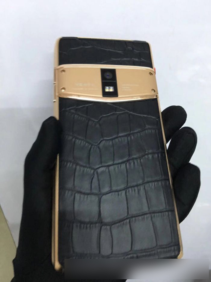 vertu constellation x rose gold with black alligator leather fake phone, replica phone, copy phone, clone phone